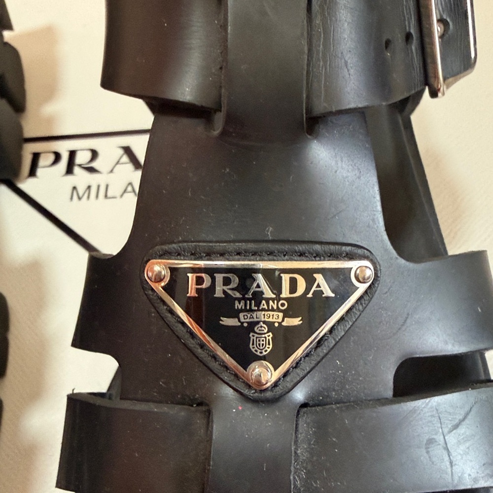 Prada Black Rubber Monolith sandals (chunky fisherman) size 37 - Picture 15 of 17